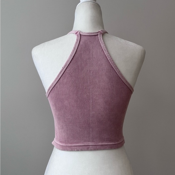 FP Movement Pink Ribbed Stretchy Crop Top - Picture 4 of 5